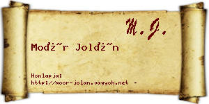 Moór Jolán névjegykártya